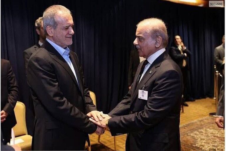 President Pezeshkian Extends Warm Welcome to Pakistani Prime Minister in Historic Meeting